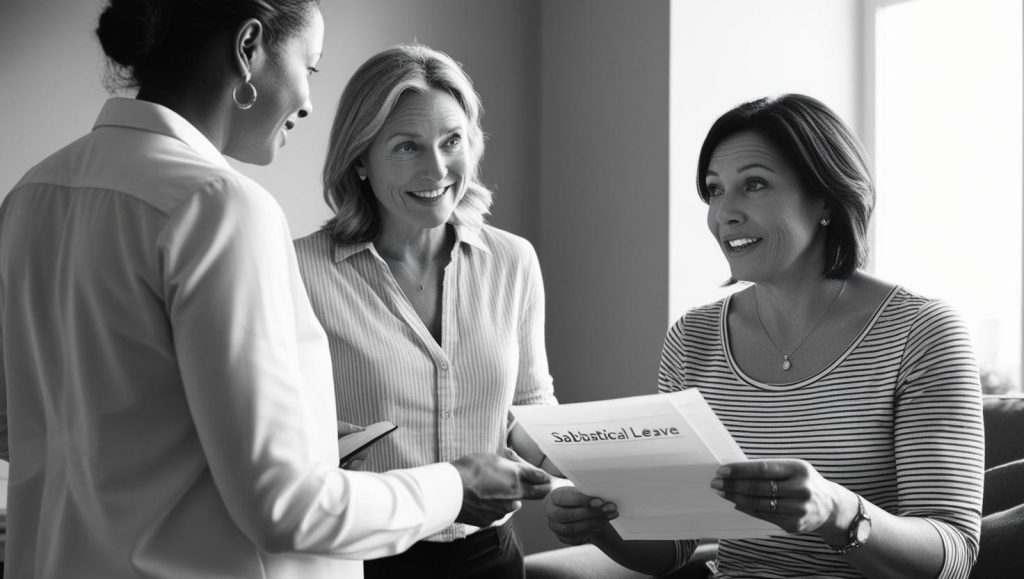 Presentazione di richiesta di un periodo sabbatico di una donna alla sua capa, con un piano